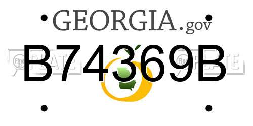 B74369B Georgia License Plate