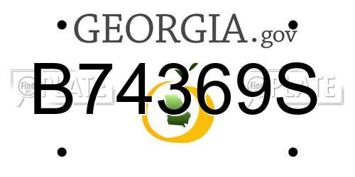 B74369S Georgia License Plate