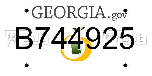 B744925 Georgia License Plate