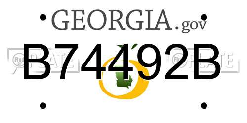 B74492B Georgia License Plate