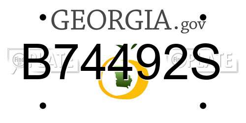 B74492S Georgia License Plate