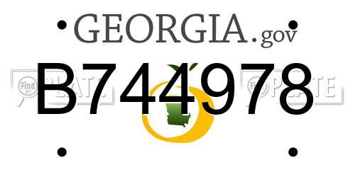 B744978 Georgia License Plate