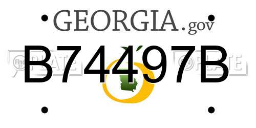 B74497B Georgia License Plate