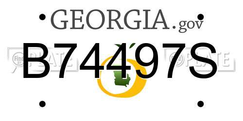 B74497S Georgia License Plate