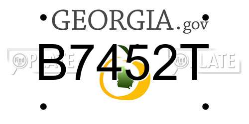 B7452T Georgia License Plate