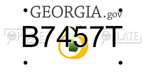 B7457T Georgia License Plate