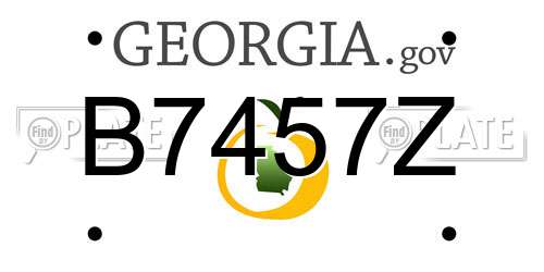 B7457Z Georgia License Plate