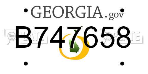 B747658 Georgia License Plate