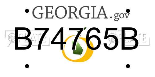B74765B Georgia License Plate