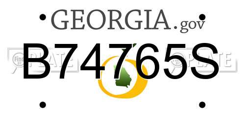 B74765S Georgia License Plate