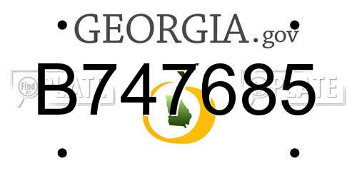 B747685 Georgia License Plate