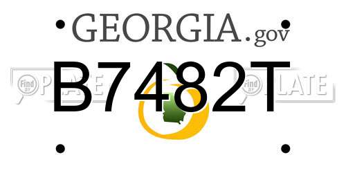 B7482T Georgia License Plate