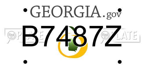 B7487Z Georgia License Plate