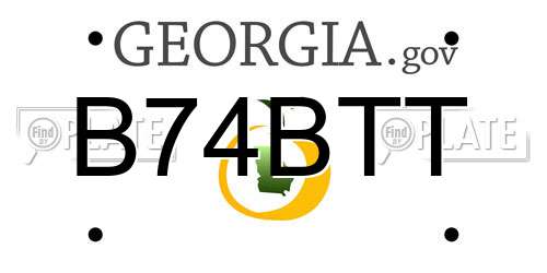B74BTT Georgia License Plate