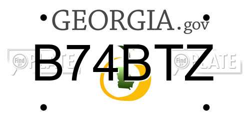 B74BTZ Georgia License Plate