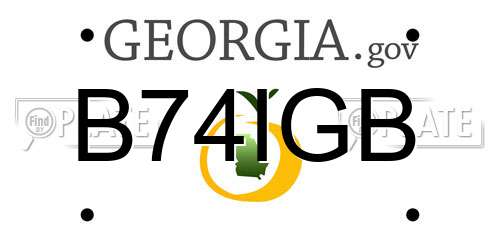 B74IGB Georgia License Plate