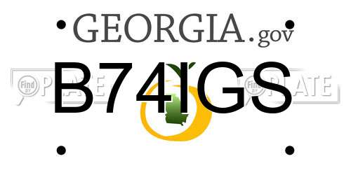 B74IGS Georgia License Plate