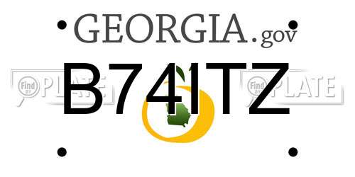 B74ITZ Georgia License Plate