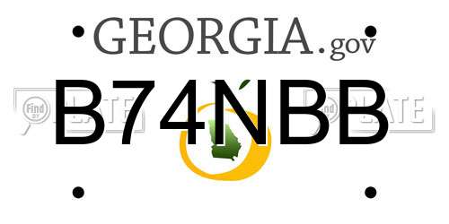 B74NBB Georgia License Plate