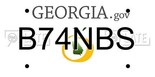 B74NBS Georgia License Plate