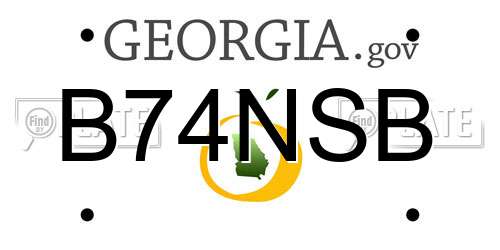 B74NSB Georgia License Plate