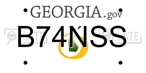 B74NSS Georgia License Plate