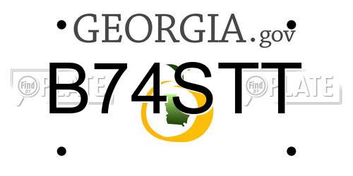 B74STT Georgia License Plate