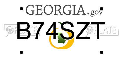B74SZT Georgia License Plate