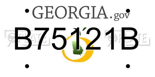 B75121B Georgia License Plate