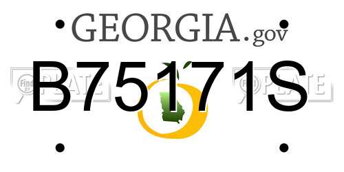 B75171S Georgia License Plate