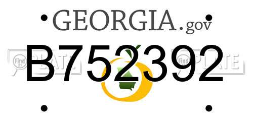 B752392 Georgia License Plate