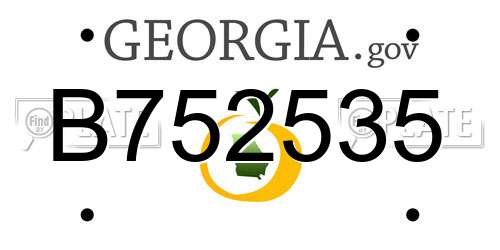B752535 Georgia License Plate