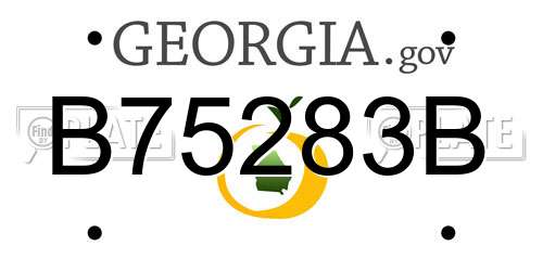 B75283B Georgia License Plate