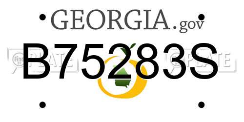 B75283S Georgia License Plate