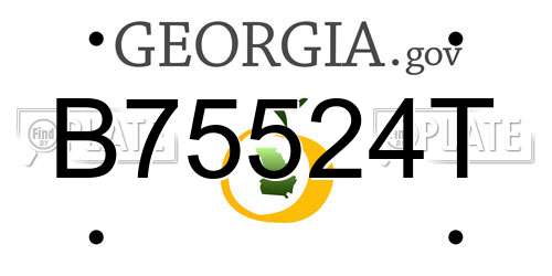 B75524T Georgia License Plate