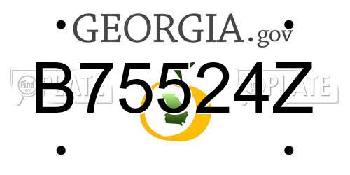 B75524Z Georgia License Plate