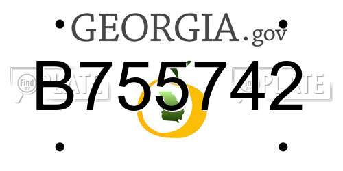 B755742 Georgia License Plate