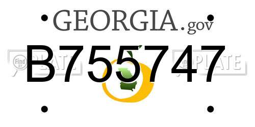 B755747 Georgia License Plate