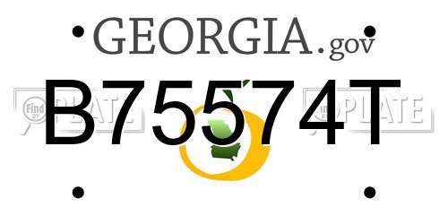 B75574T Georgia License Plate