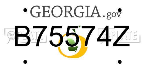 B75574Z Georgia License Plate