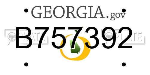 B757392 Georgia License Plate