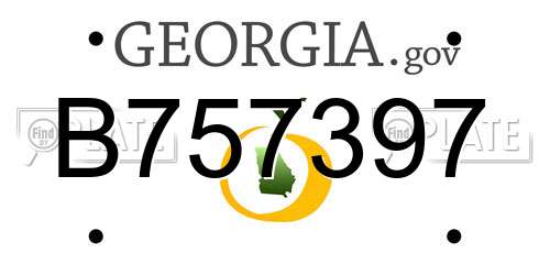 B757397 Georgia License Plate