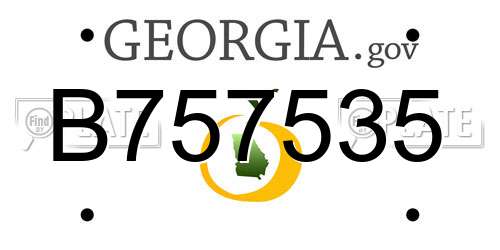 B757535 Georgia License Plate