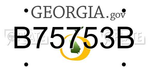 B75753B Georgia License Plate