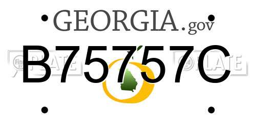 B75757C Georgia License Plate