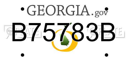 B75783B Georgia License Plate