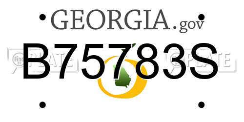 B75783S Georgia License Plate