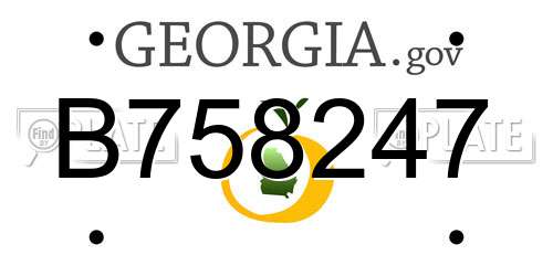 B758247 Georgia License Plate