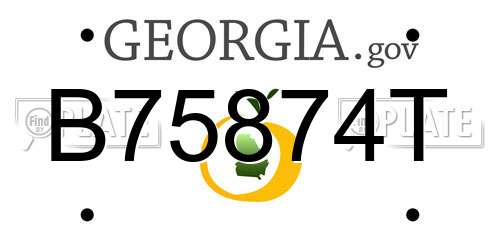 B75874T Georgia License Plate