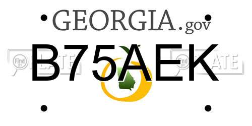 B75AEK Georgia License Plate